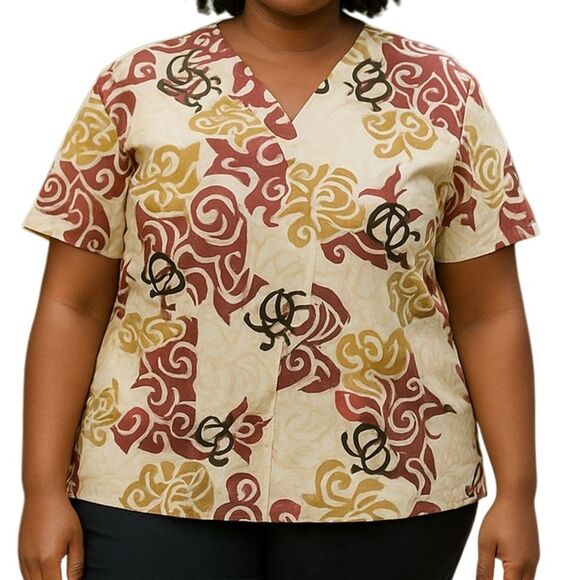 Hawaiian Togs  Scrub Top Honu Print 2XL - Picture 1 of 6
